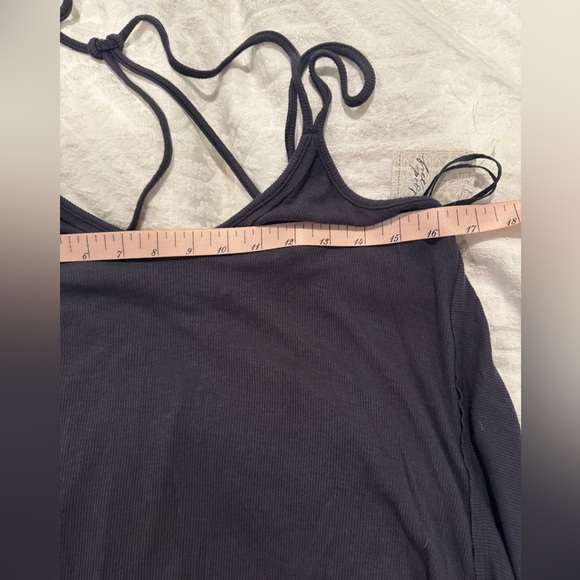 We the free free people charcoal strap tank top asymmetrical flowy - Picture 4 of 6